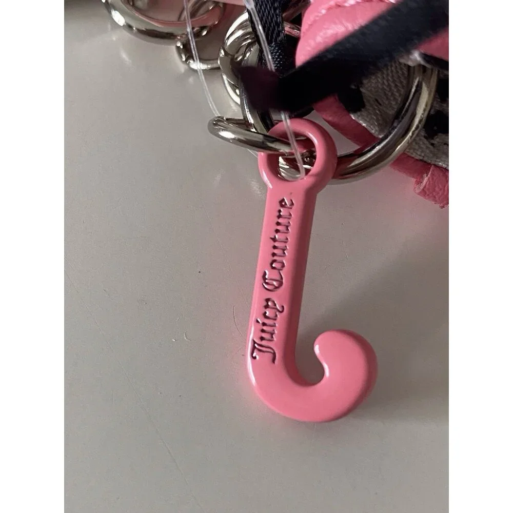 Juicy Couture Juicy Girl Rule Card Case FOB Wallet Pink Cherry Blossom Terry NEW